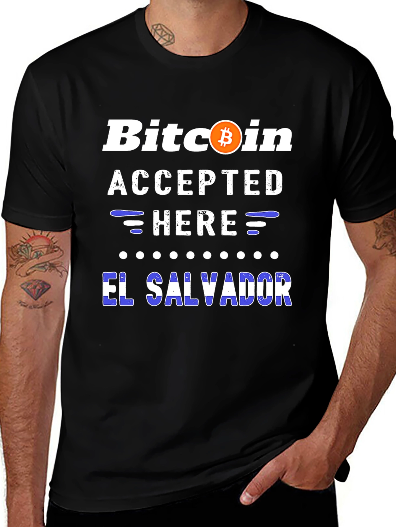 Bitcoin Accepted Here El Salvador Tee
