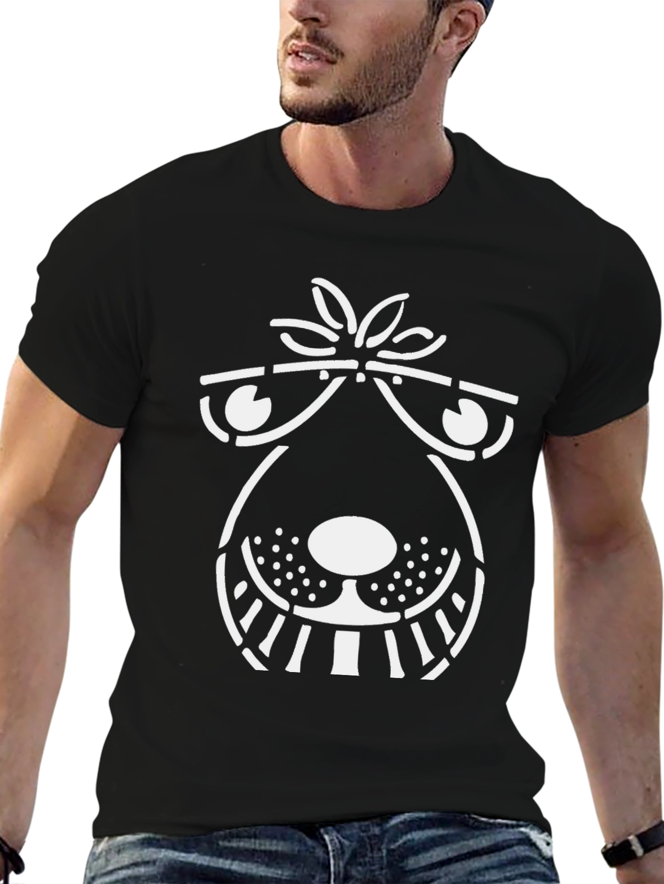 Quirky Cartoon Dog T-Shirt - Black