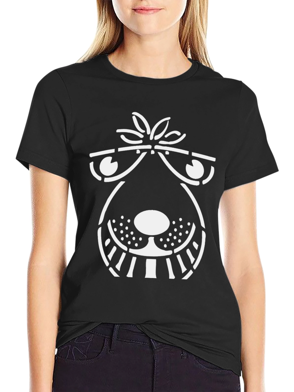 Quirky Cartoon Dog T-Shirt - Black