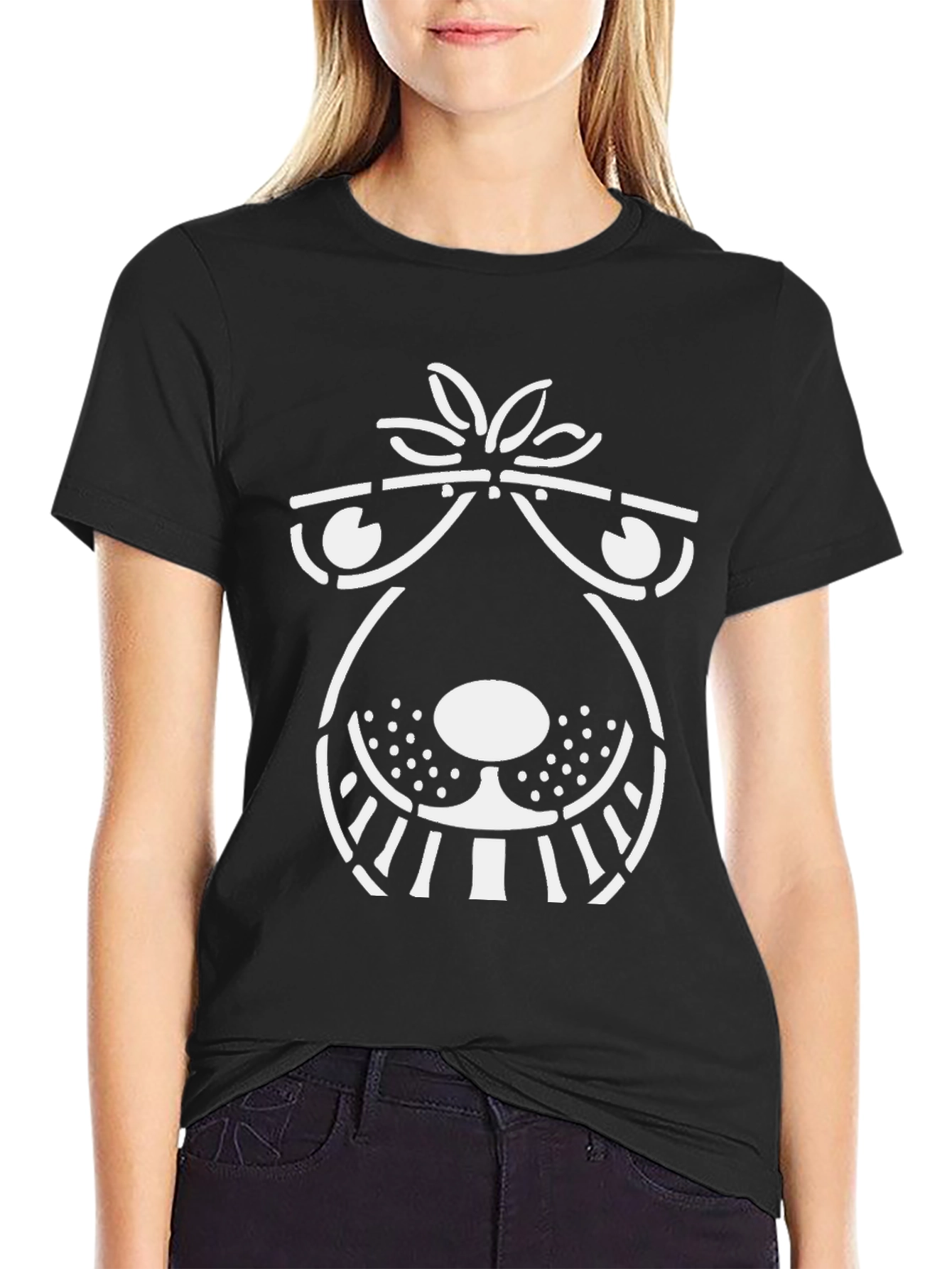 Quirky Cartoon Dog T-Shirt - Black