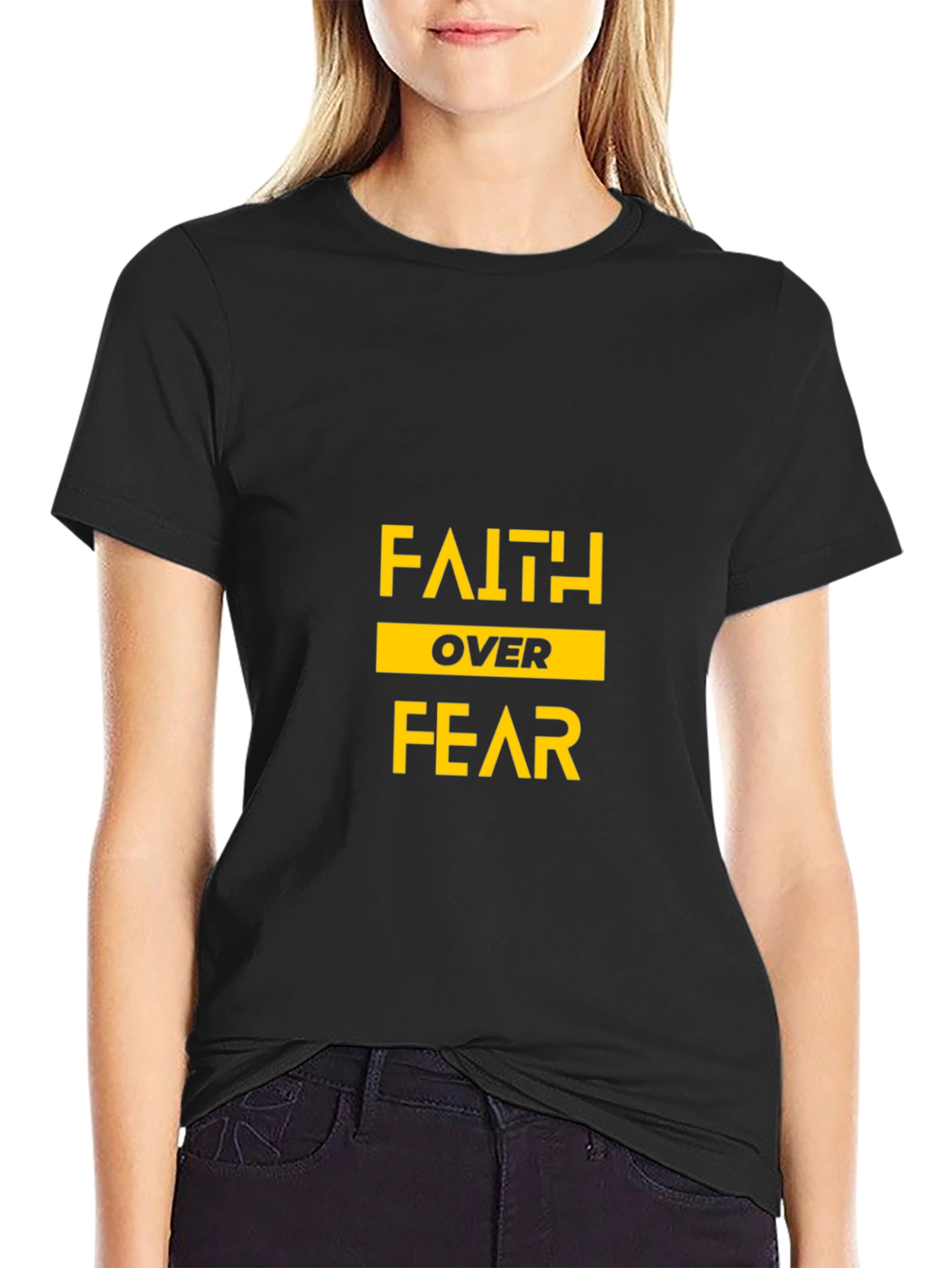 Faith Over Fear Black Graphic Tee