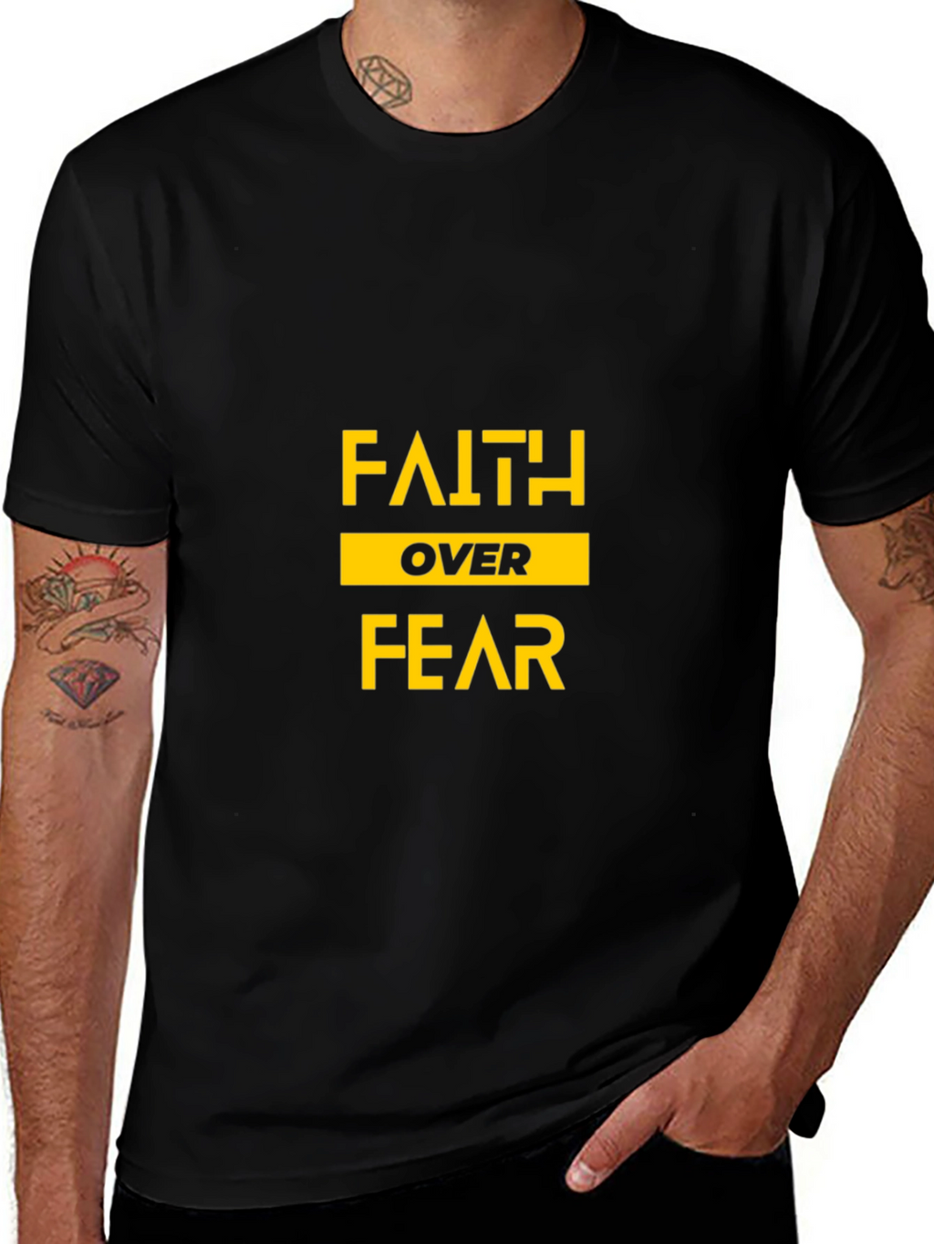 Faith Over Fear Black Graphic Tee