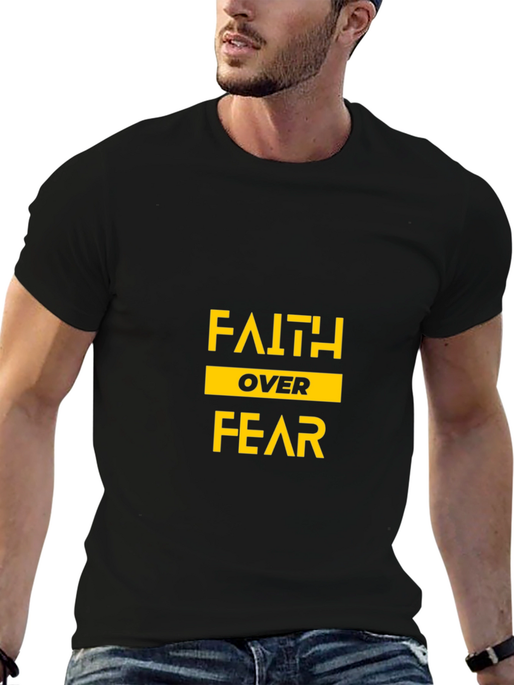 Faith Over Fear Black Graphic Tee