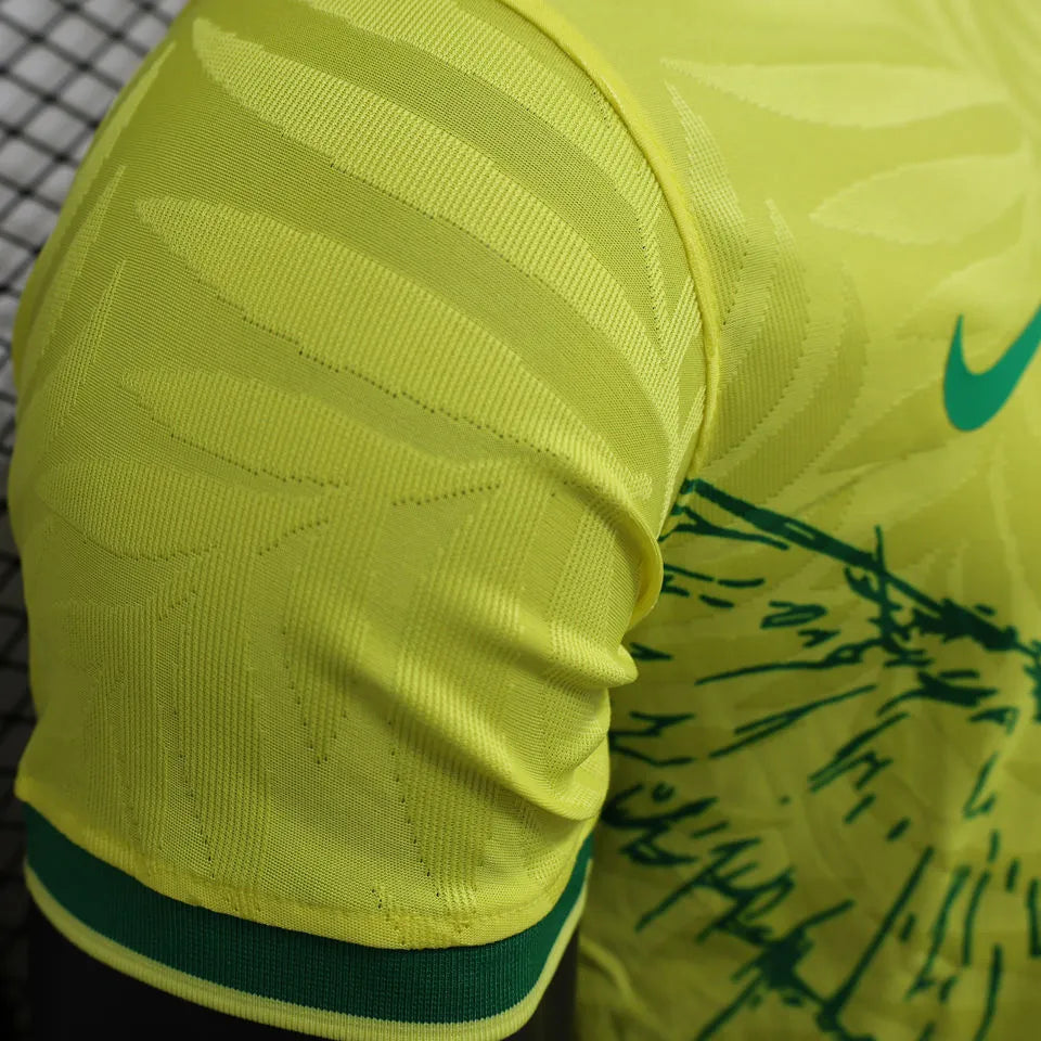 2022/23 Brazil Special Edition Yellow Player Version Jersey Detail 4