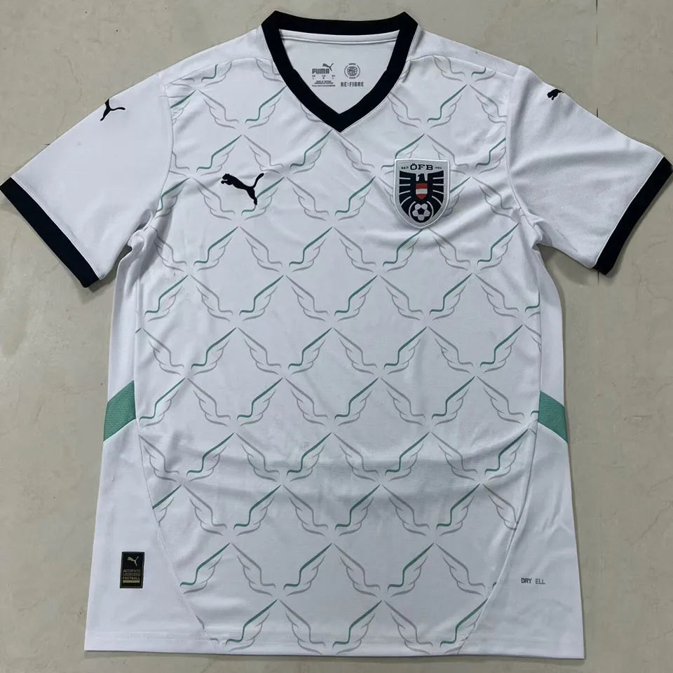 2024/25 Austria Away White Fans Soccer Jersey Front