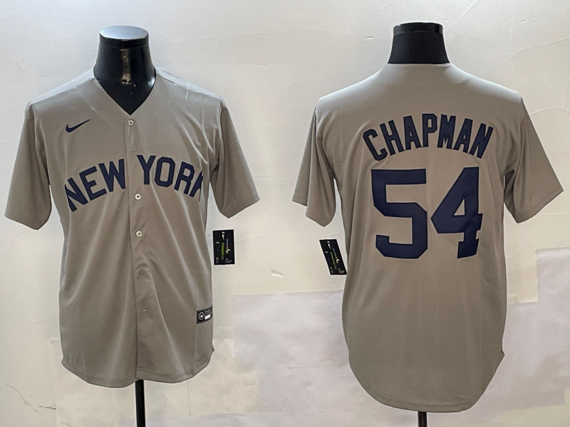 Men's New York Yankees Aroldis Chapman #54 Gray Away Limited Player Jerseys