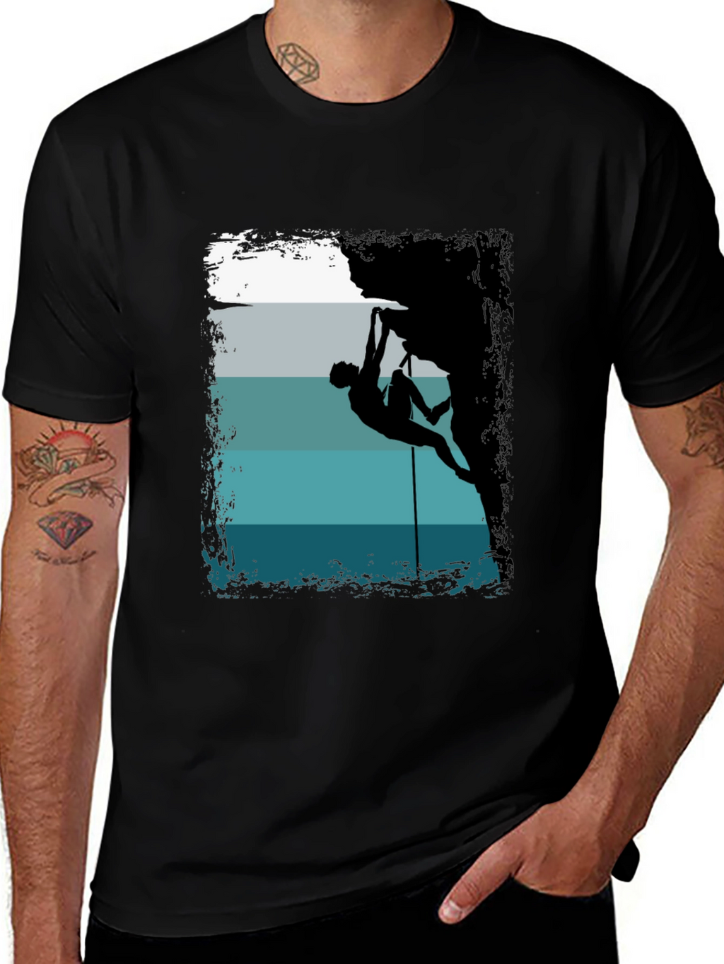 Rock Climbing Silhouette Graphic T-Shirt