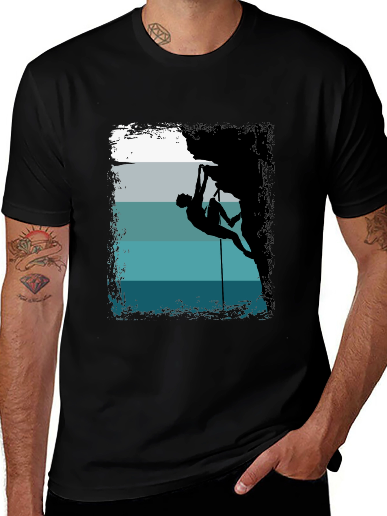 Rock Climbing Silhouette Graphic T-Shirt