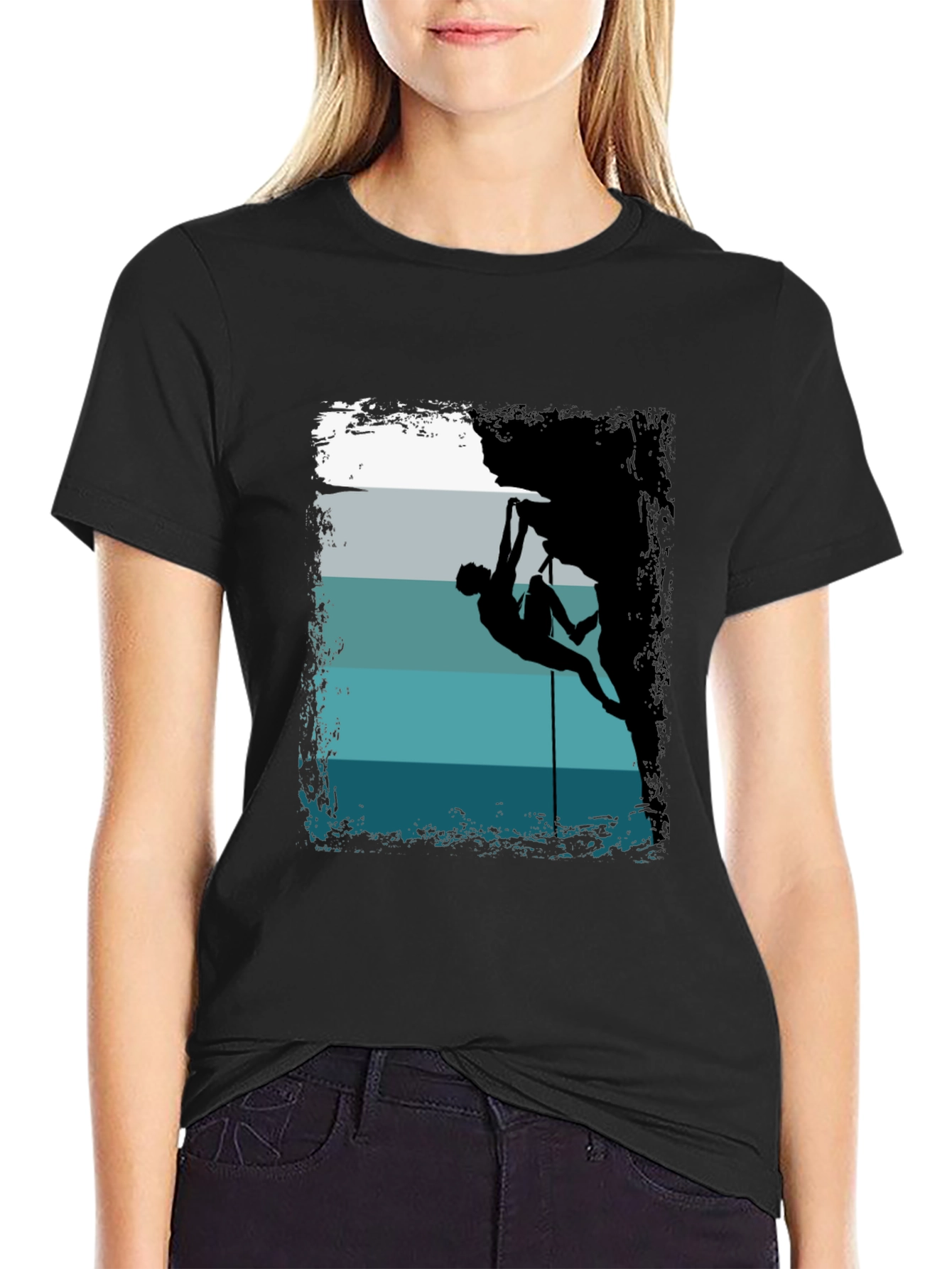 Rock Climbing Silhouette Graphic T-Shirt