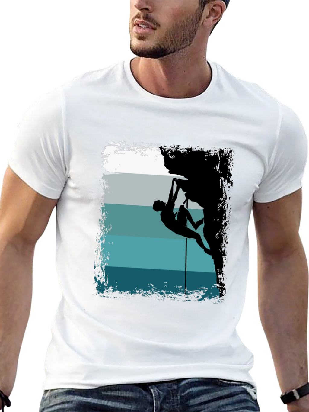 Rock Climbing Silhouette Graphic T-Shirt