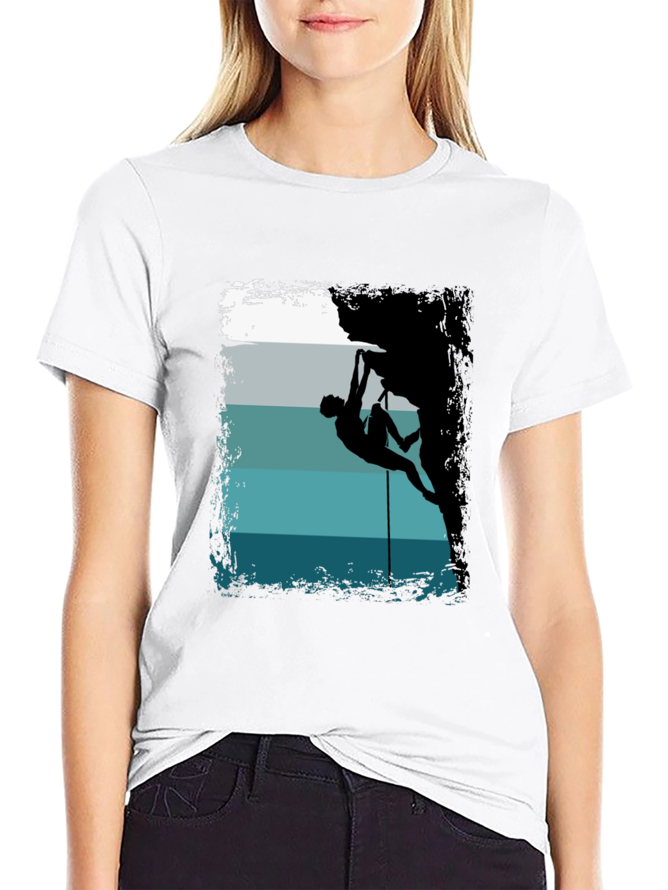 Rock Climbing Silhouette Graphic T-Shirt