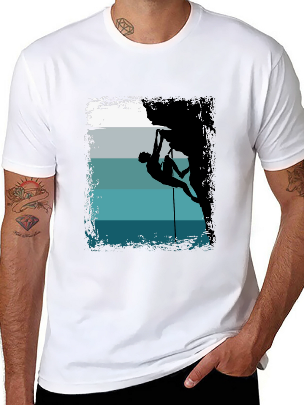 Rock Climbing Silhouette Graphic T-Shirt