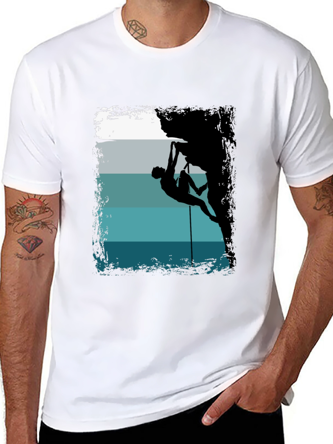 Rock Climbing Silhouette Graphic T-Shirt