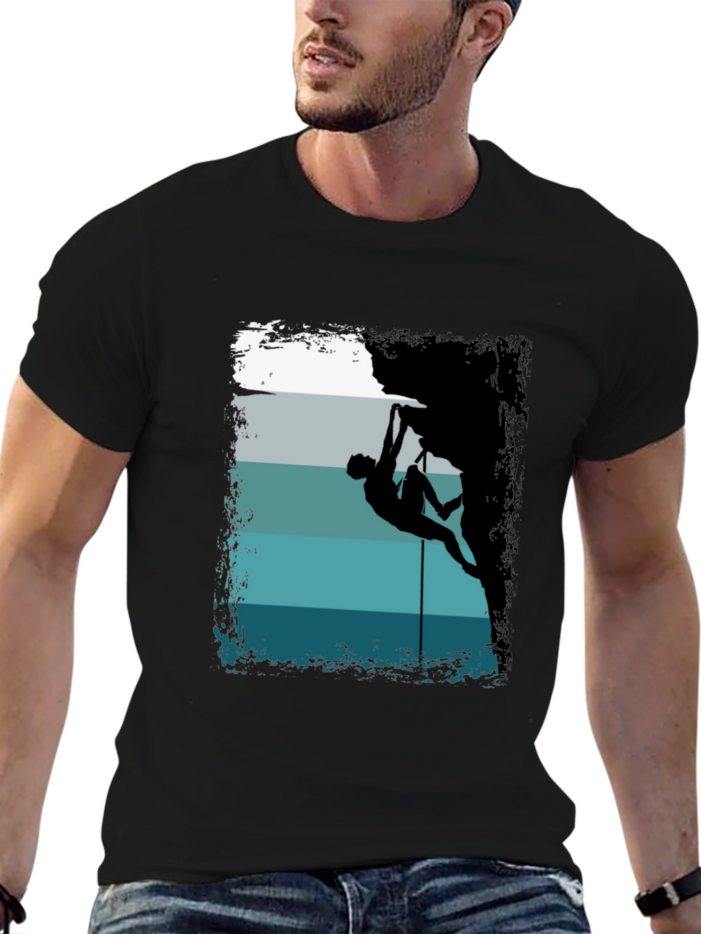 Rock Climbing Silhouette Graphic T-Shirt