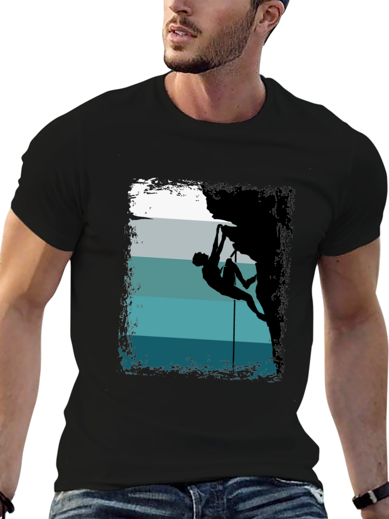 Rock Climbing Silhouette Graphic T-Shirt