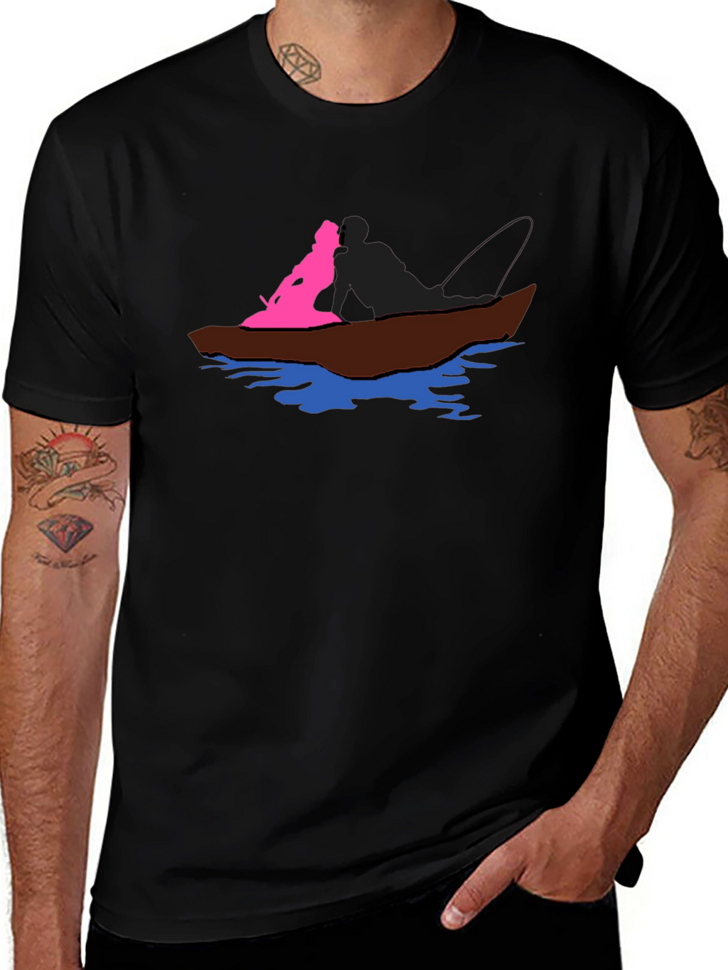 Boat Ride Graphic T-Shirt - Black