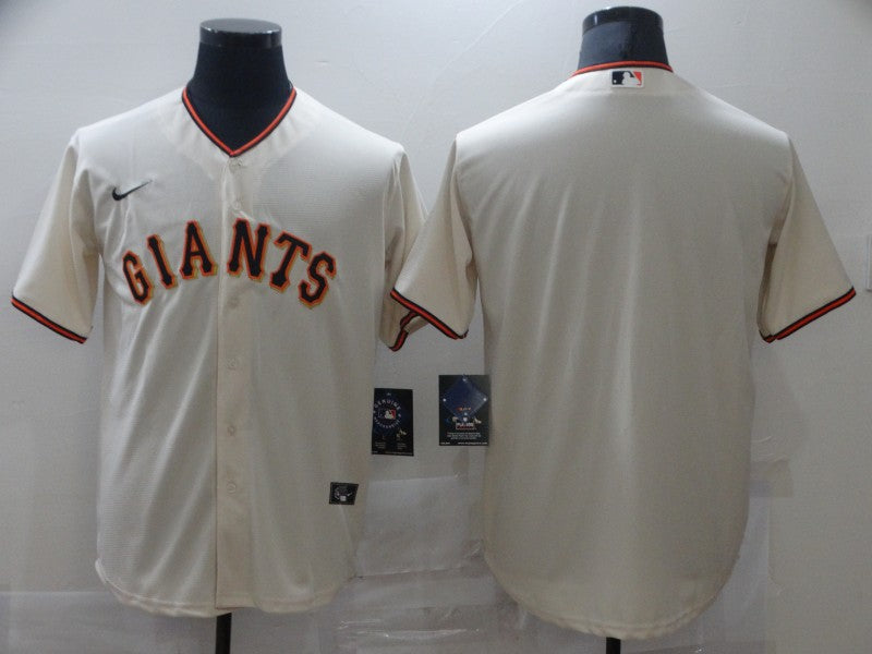 Men's San Francisco Giants Cream Home Blank Replica Jerseys
