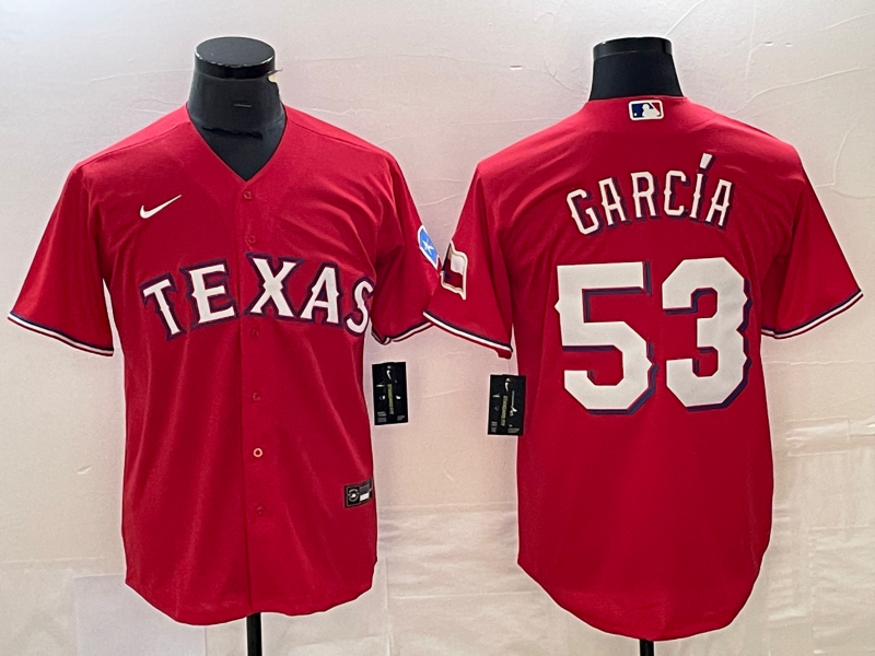 Men's Texas Rangers Adolis Garcia #53 Red Replica Player Jerseys