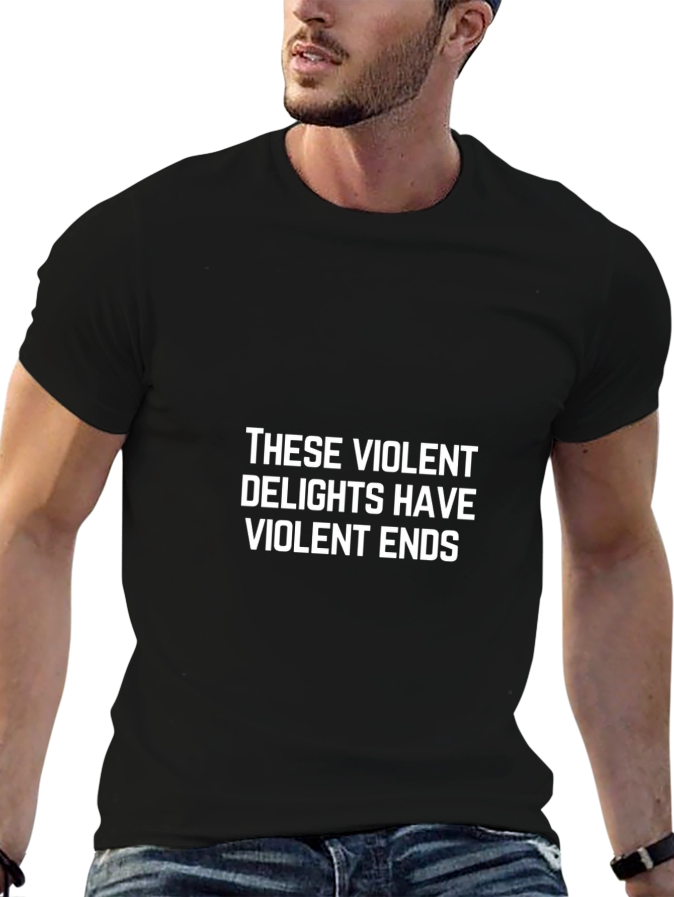 Violent Delights Graphic Tee - Black Cotton Shirt