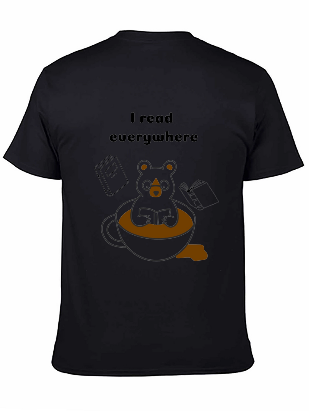 I Read Everywhere T-Shirt: Bear in Coffee Cup