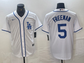 Men's Los Angeles Dodgers Freddie Freeman #5 White Limited Player Jerseys