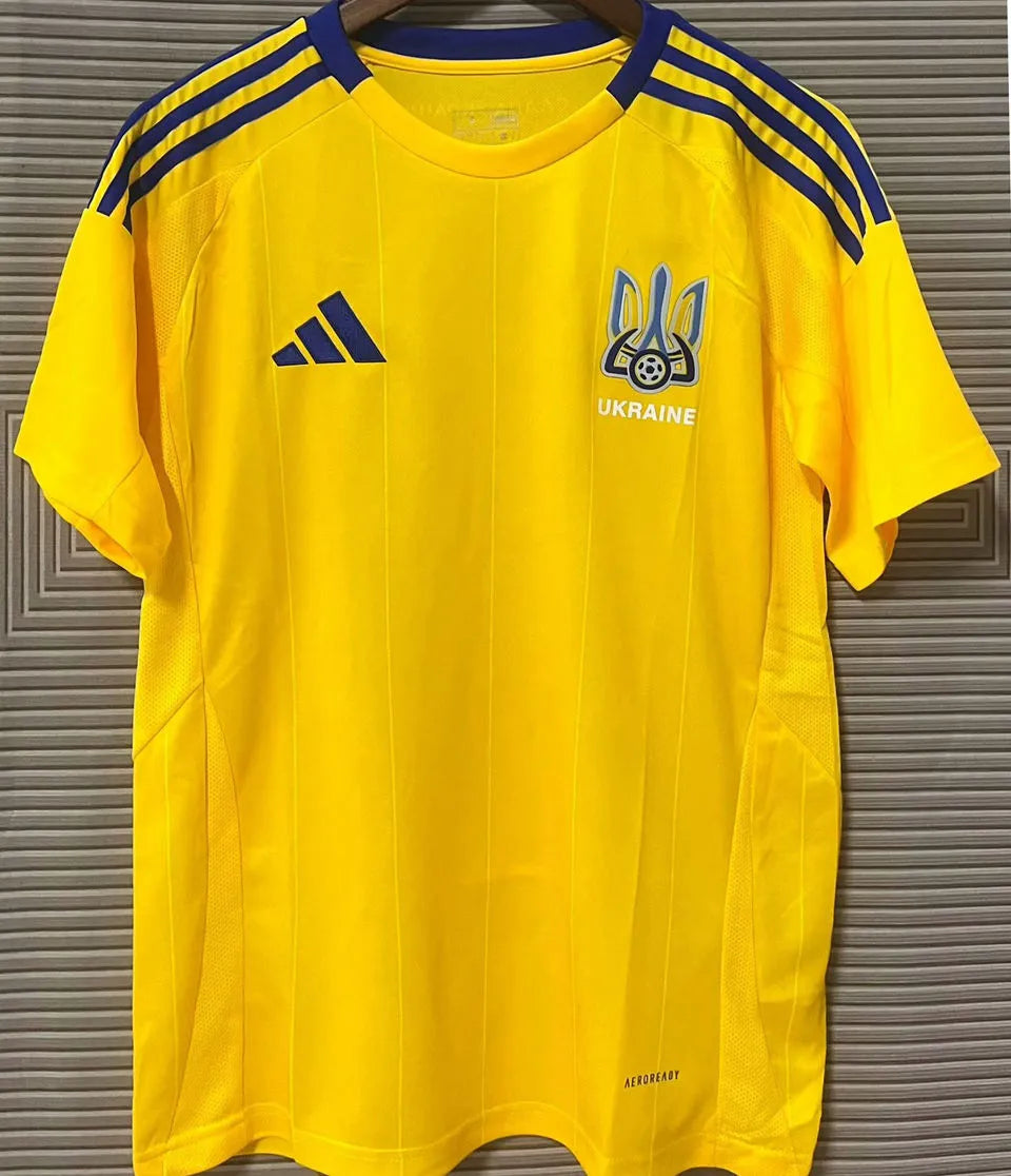 2025 Ukraine Home Yellow Fans Soccer Jersey Front