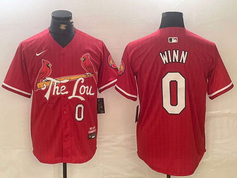 Men's St. Louis Cardinals Masyn Winn #0 Red 2024 City Connect Limited Player Jerseys