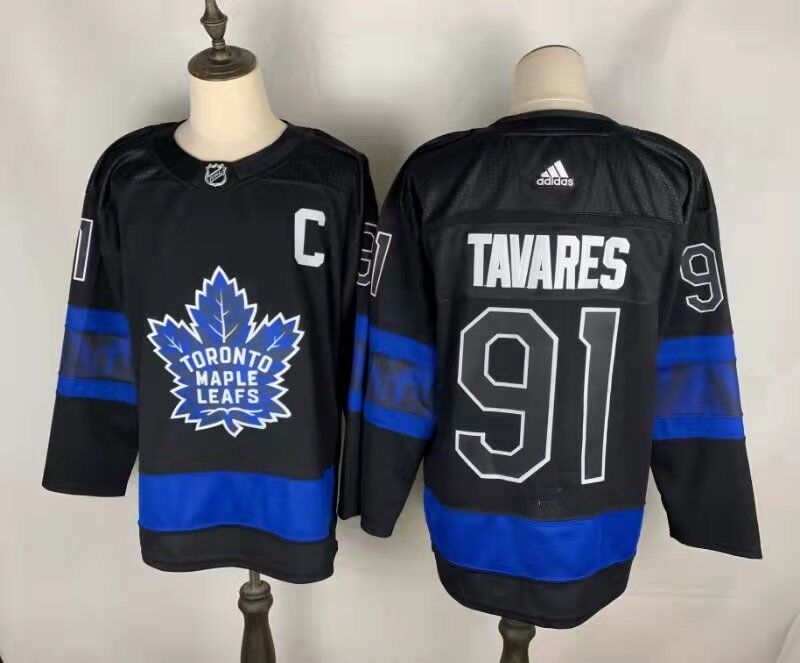 Men's Toronto Maple Leafs John Tavares #91 Black Player Game Jerseys