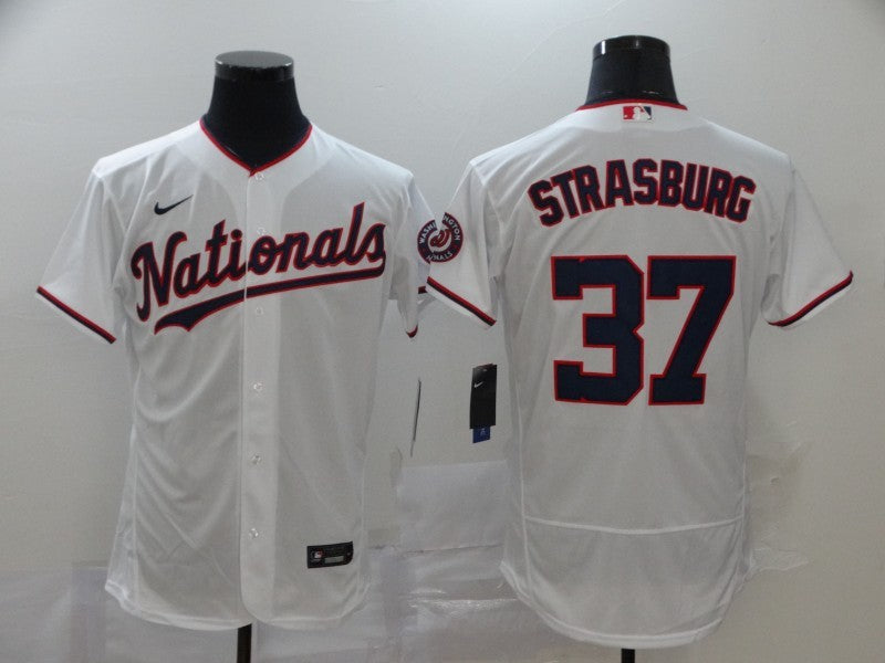 Men's Washington Nationals Stephen Strasburg #37 White Authentic Game Jerseys
