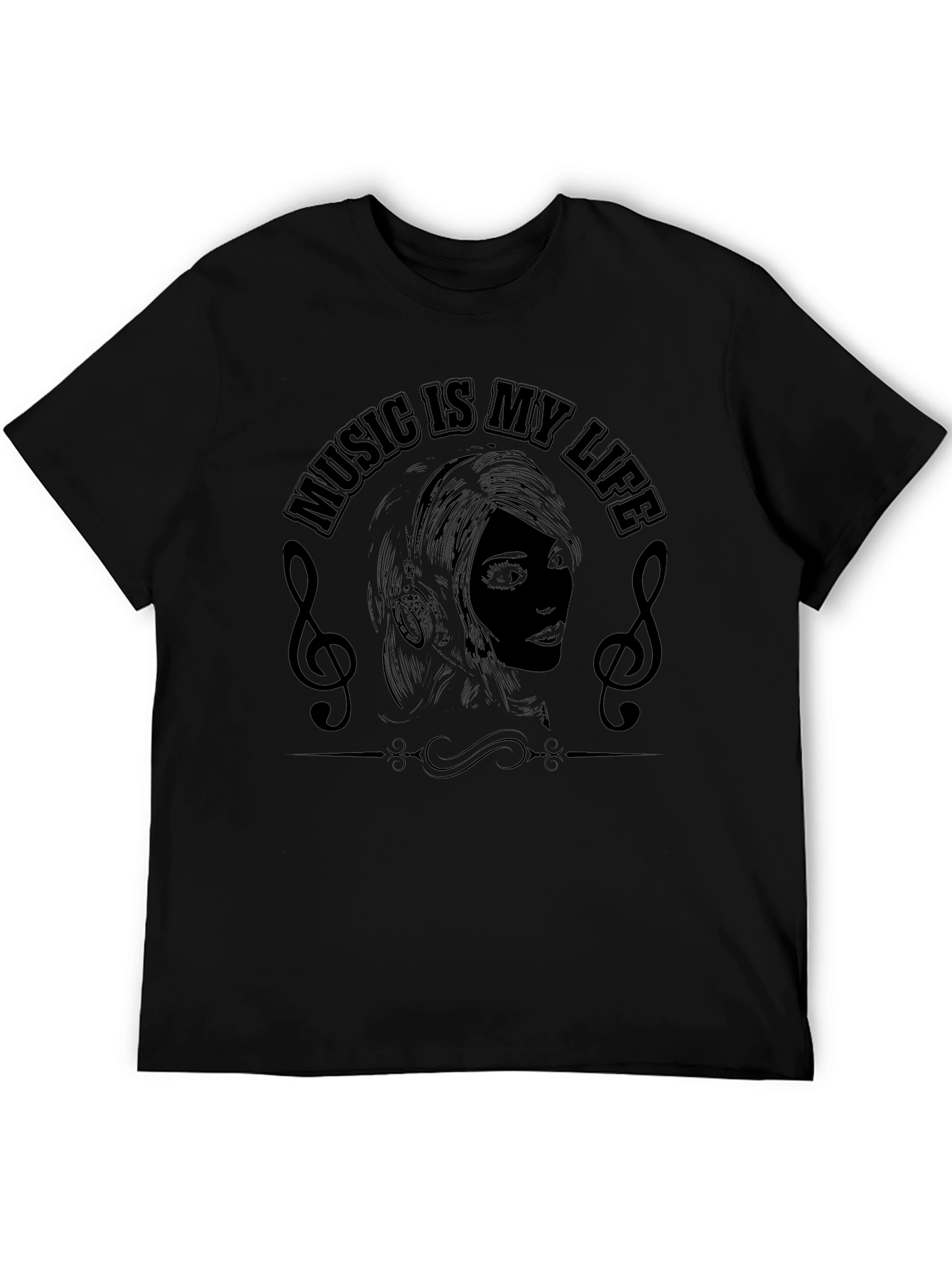 Music Is My Life Black T-Shirt