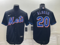Men's New York Mets Pete Alonso #20 Black Replica Baseball Jerseys