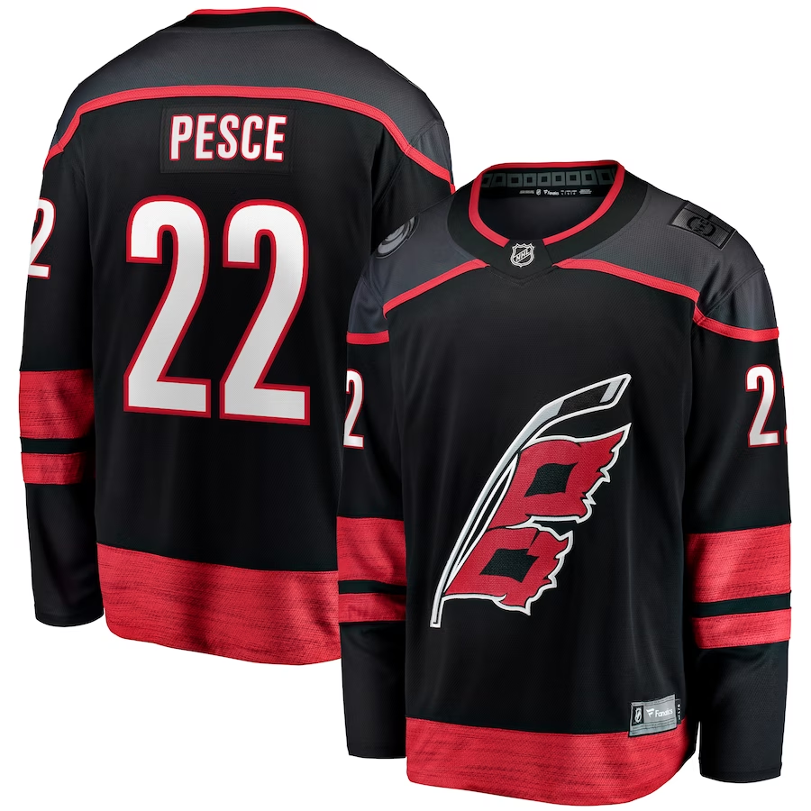 Men's Carolina Hurricanes Brett Pesce #22 Black Player Game Jerseys