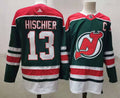 Men's New Jerseys Devils Nico Hischier #13 Green Player Game Jerseys