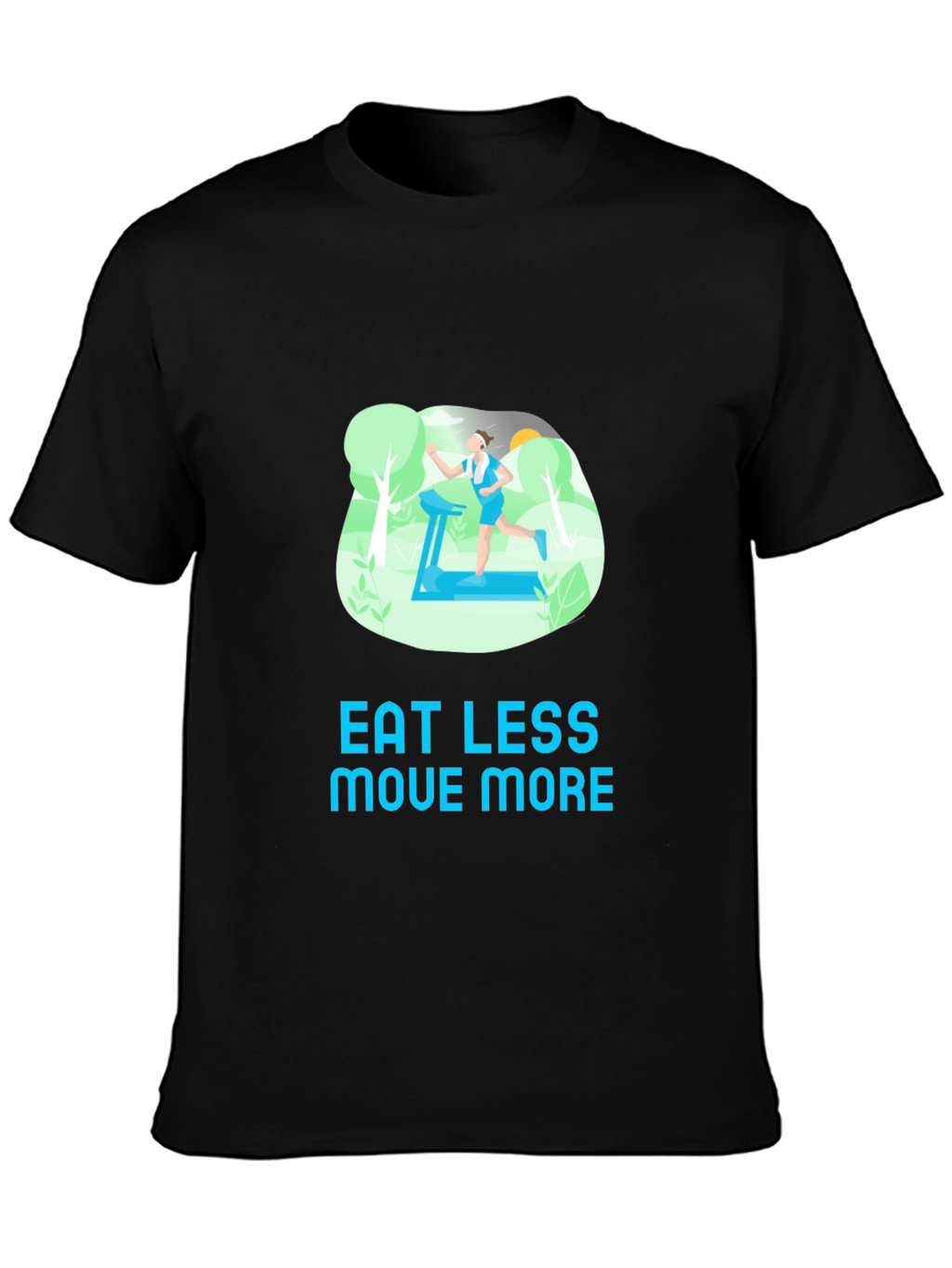 Eat Less Move More Black T-Shirt