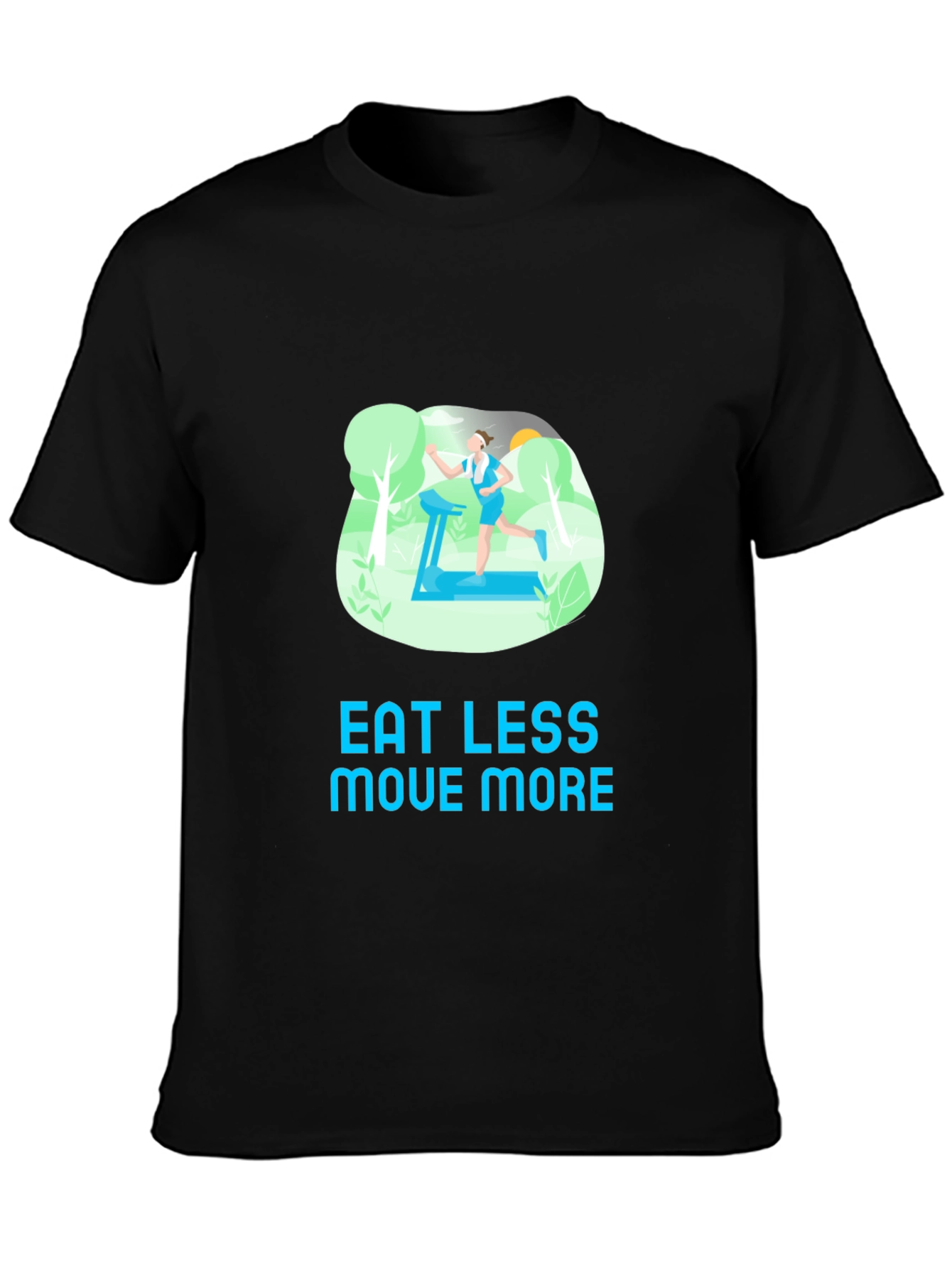 Eat Less Move More Black T-Shirt