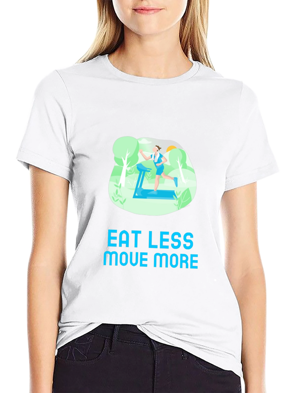 Eat Less Move More Black T-Shirt