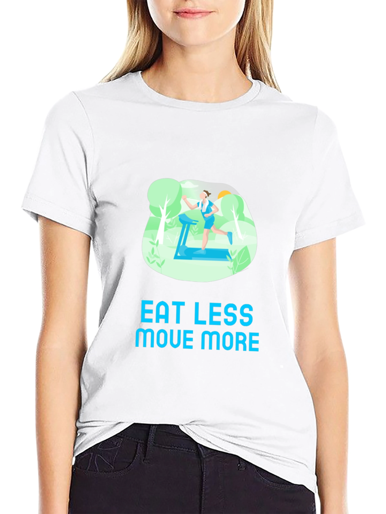 Eat Less Move More Black T-Shirt