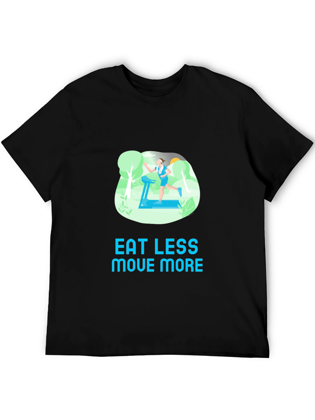 Eat Less Move More Black T-Shirt