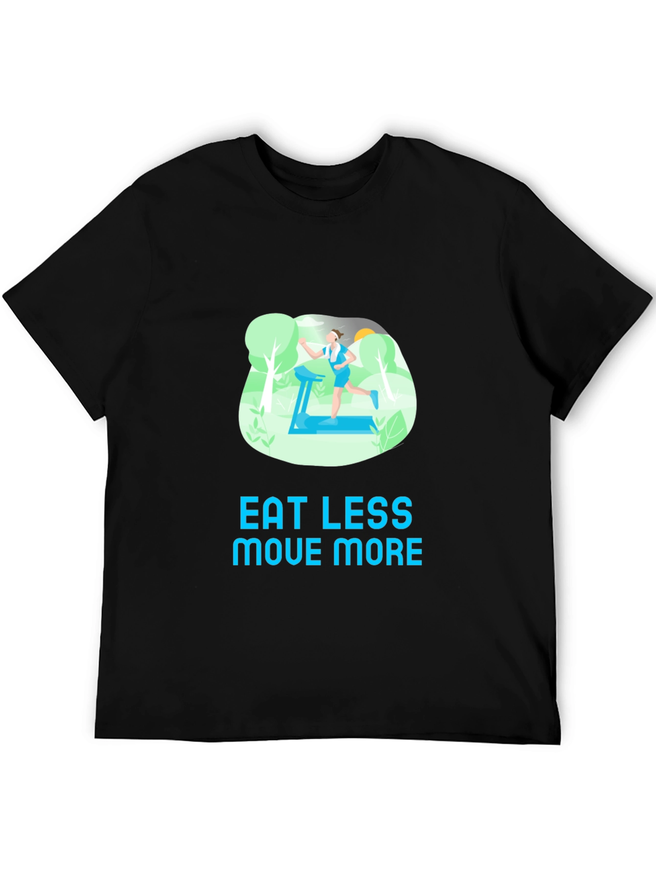 Eat Less Move More Black T-Shirt