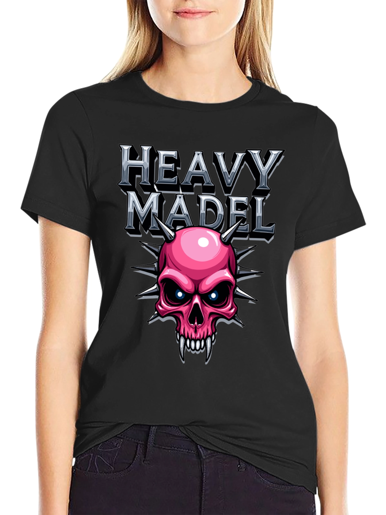 Heavy Madel Graphic T-Shirt - Skull Design