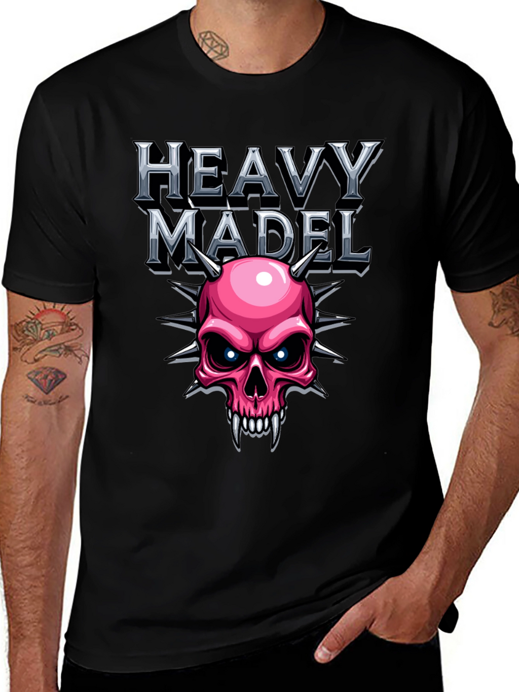 Heavy Madel Graphic T-Shirt - Skull Design