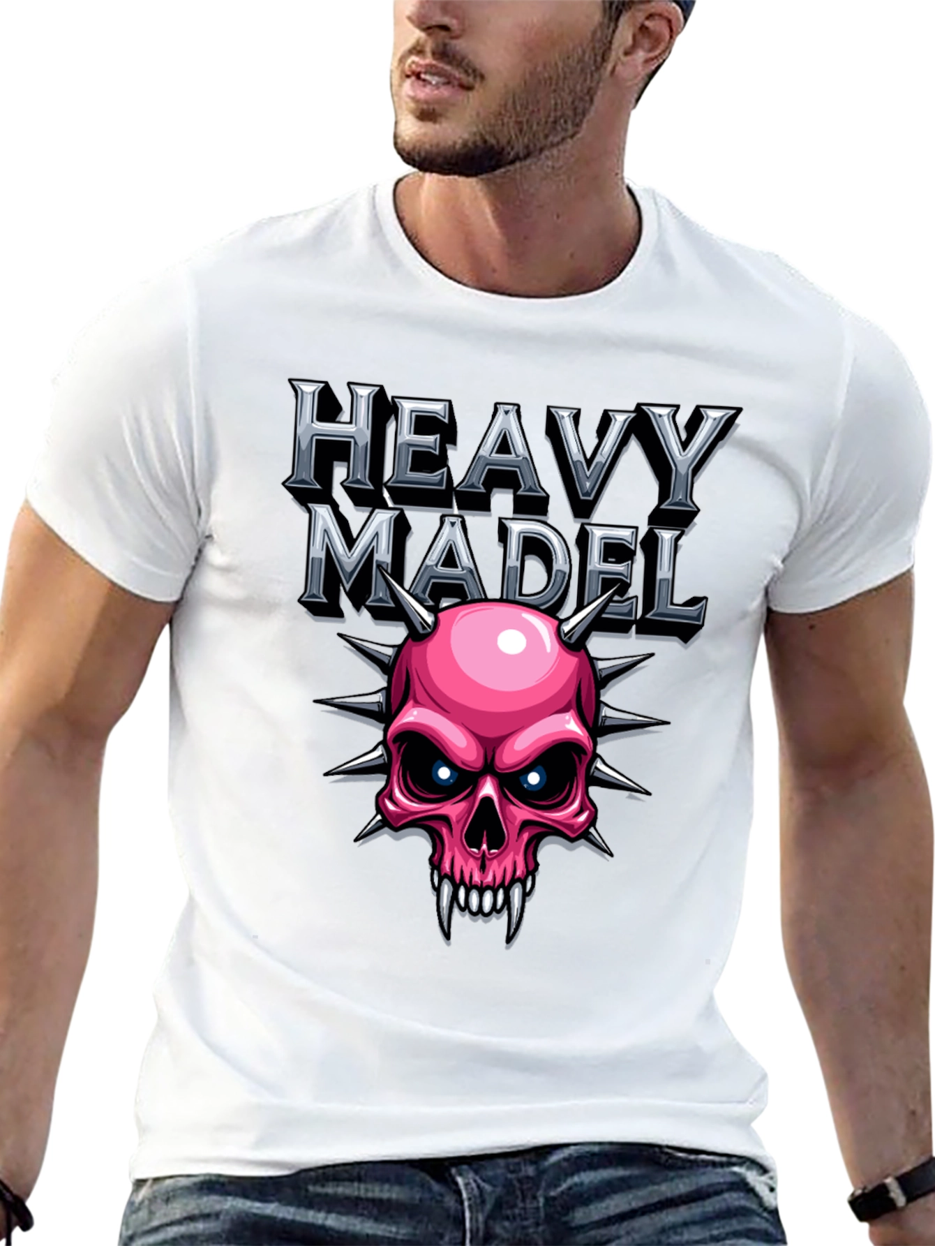 Heavy Madel Graphic T-Shirt - Skull Design