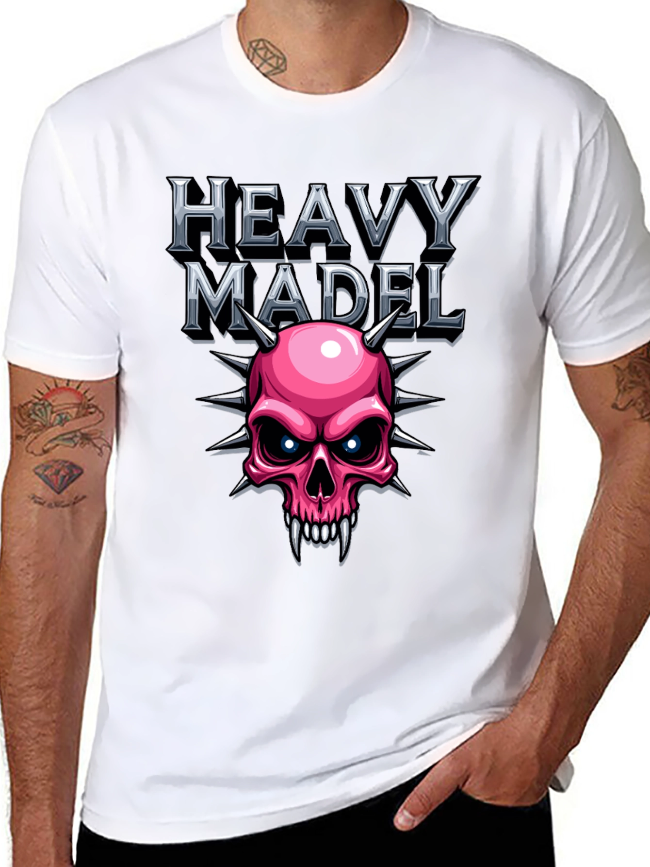 Heavy Madel Graphic T-Shirt - Skull Design