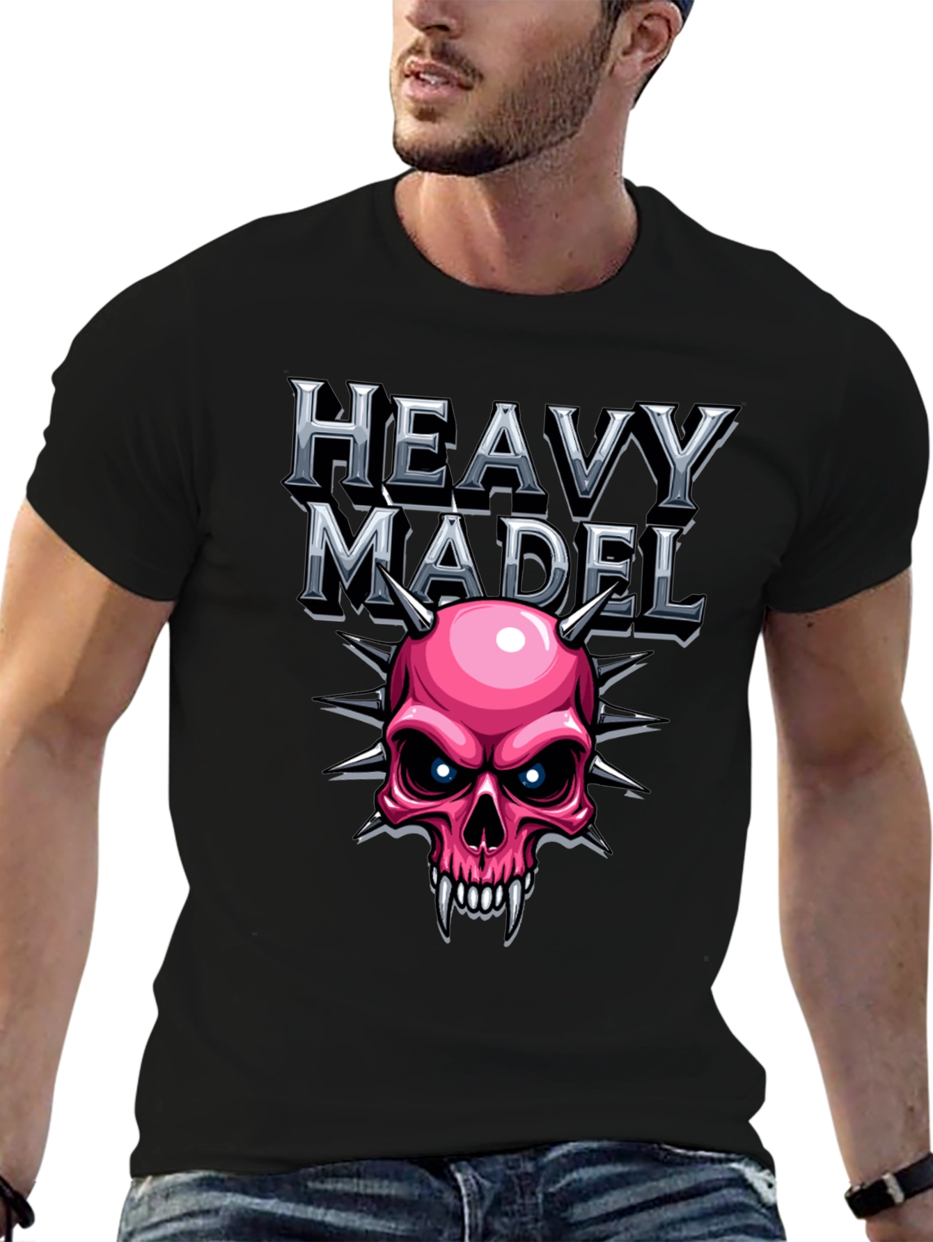 Heavy Madel Graphic T-Shirt - Skull Design