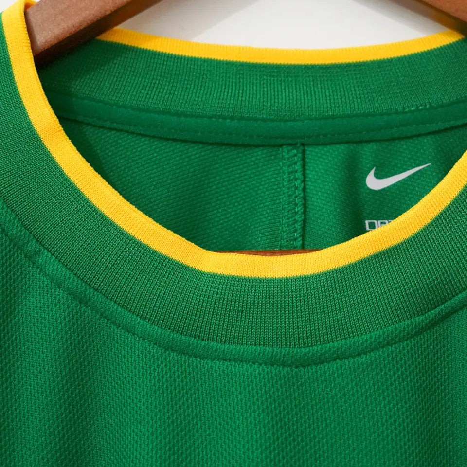 1998 Brazil GK Green Retro Soccer Jersey Detail 1