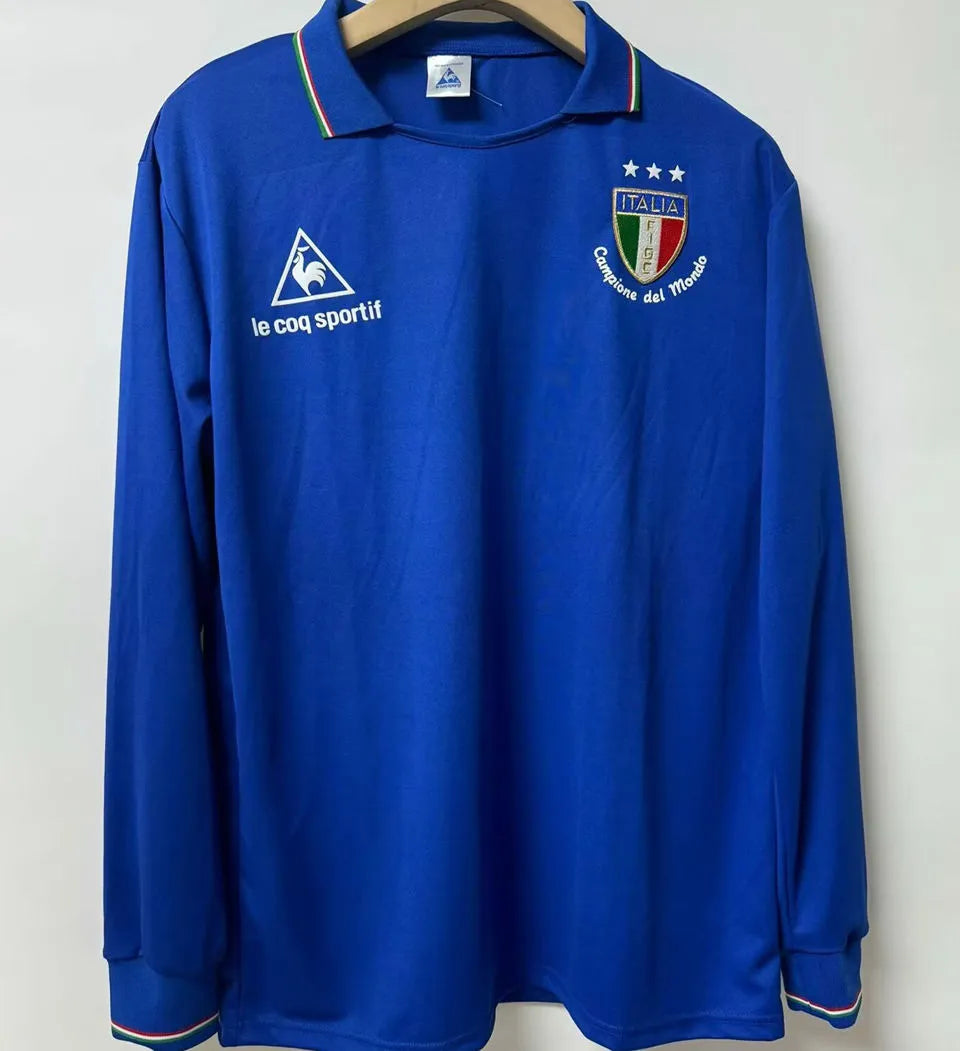 1982 Italy World Cup Champion Special Edition Retro Long Sleeve Jersey Front