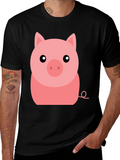 Cute Pig Graphic Tee - Soft Cotton T-Shirt