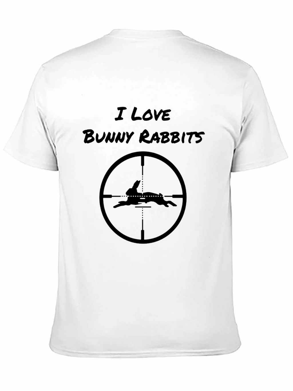 I Love Bunny Rabbits Graphic T-Shirt - Black