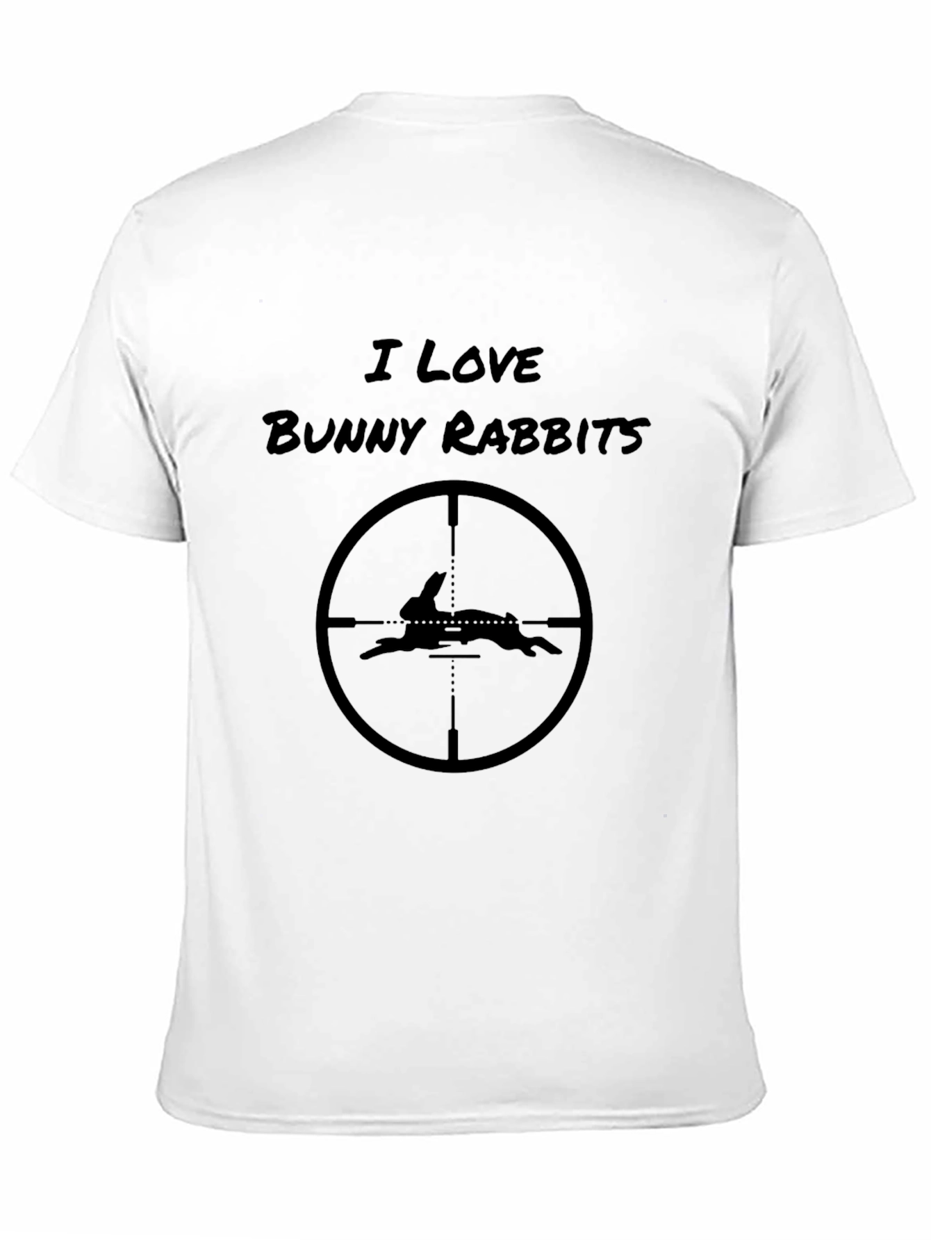 I Love Bunny Rabbits Graphic T-Shirt - Black