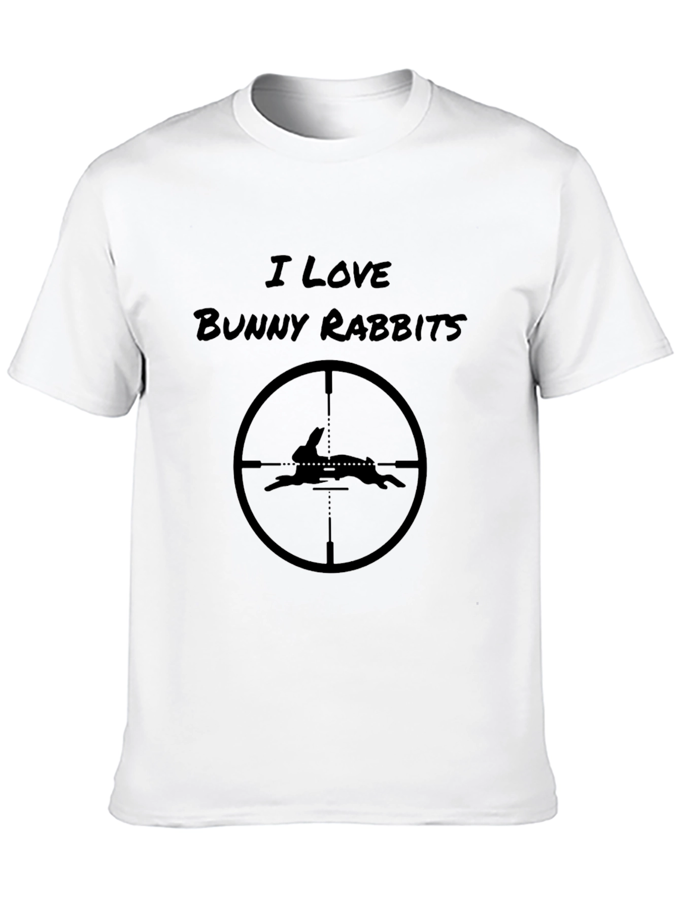 I Love Bunny Rabbits Graphic T-Shirt - Black